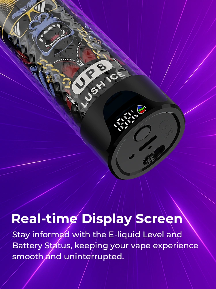 Real-time Display Screen, Stay informed with the E-liquid Level and Battery Status, keeping your vape experience smooth and uninterrupted