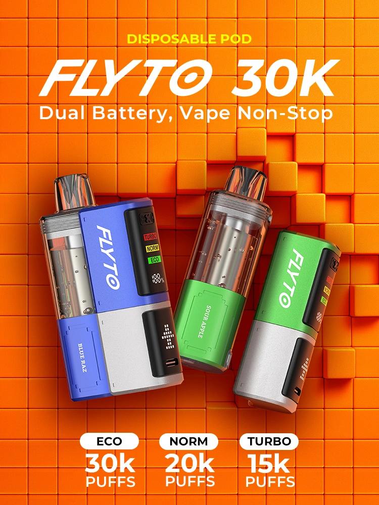 FLYTO 30K Features 1 - Dual Battery, Vape Non-Stop