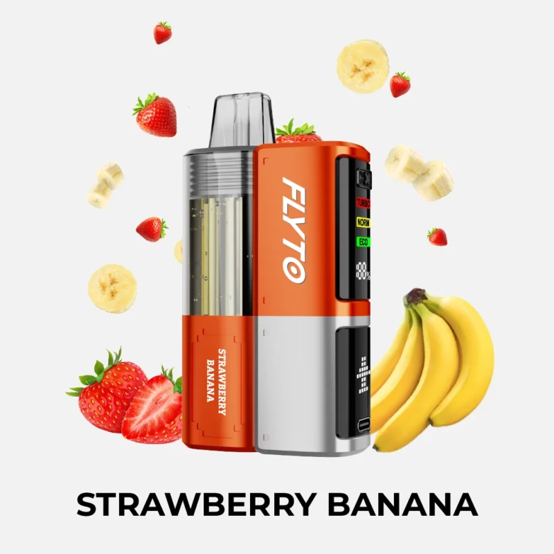 FLYTO 30K – 30.000 trekjes Disposable Vape, Strawberry Banana