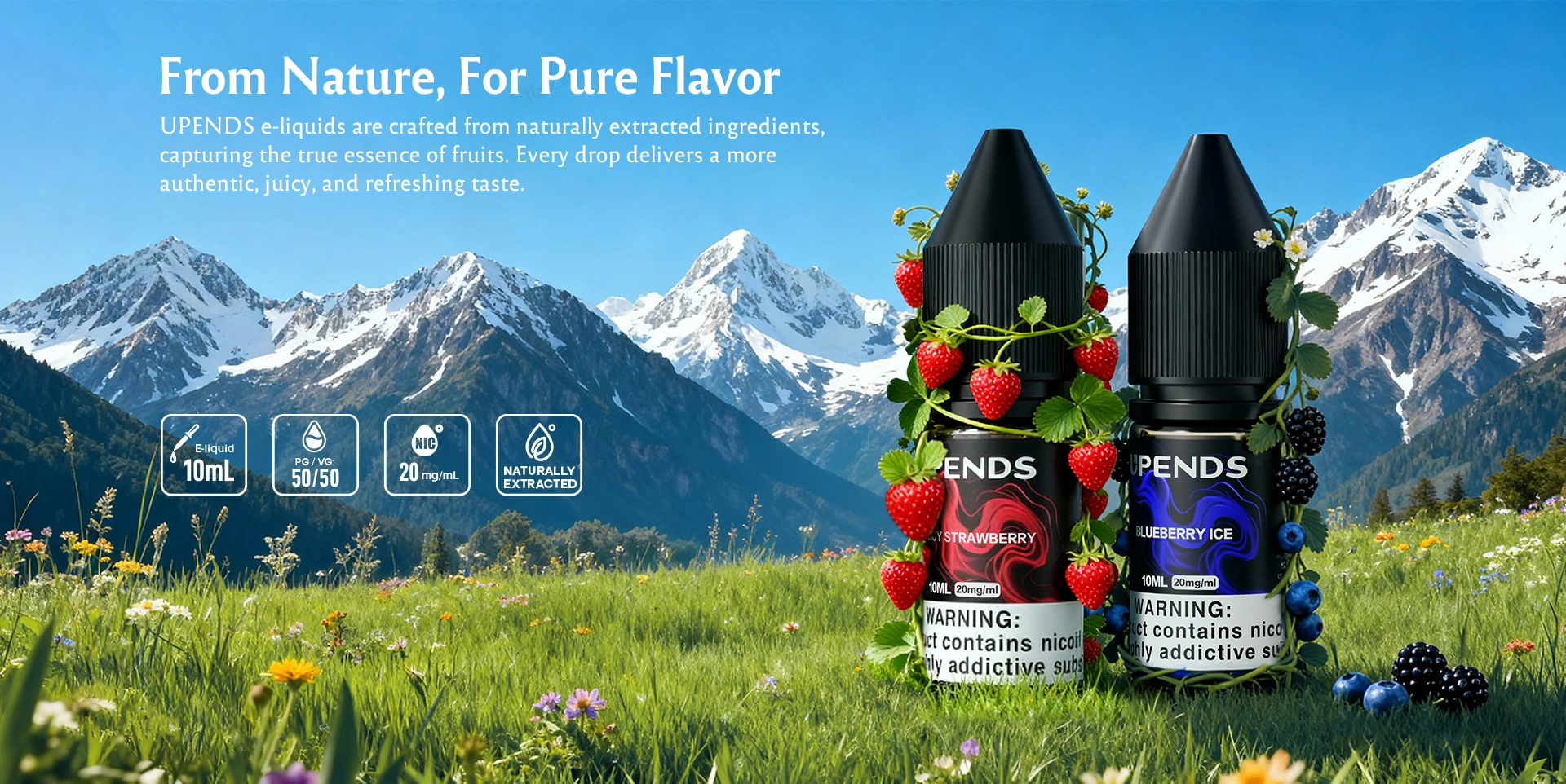 Aus natürlichen Extrakten für reinen, fruchtigen Geschmack; 10ml, PG/VG 50/50, 20mg