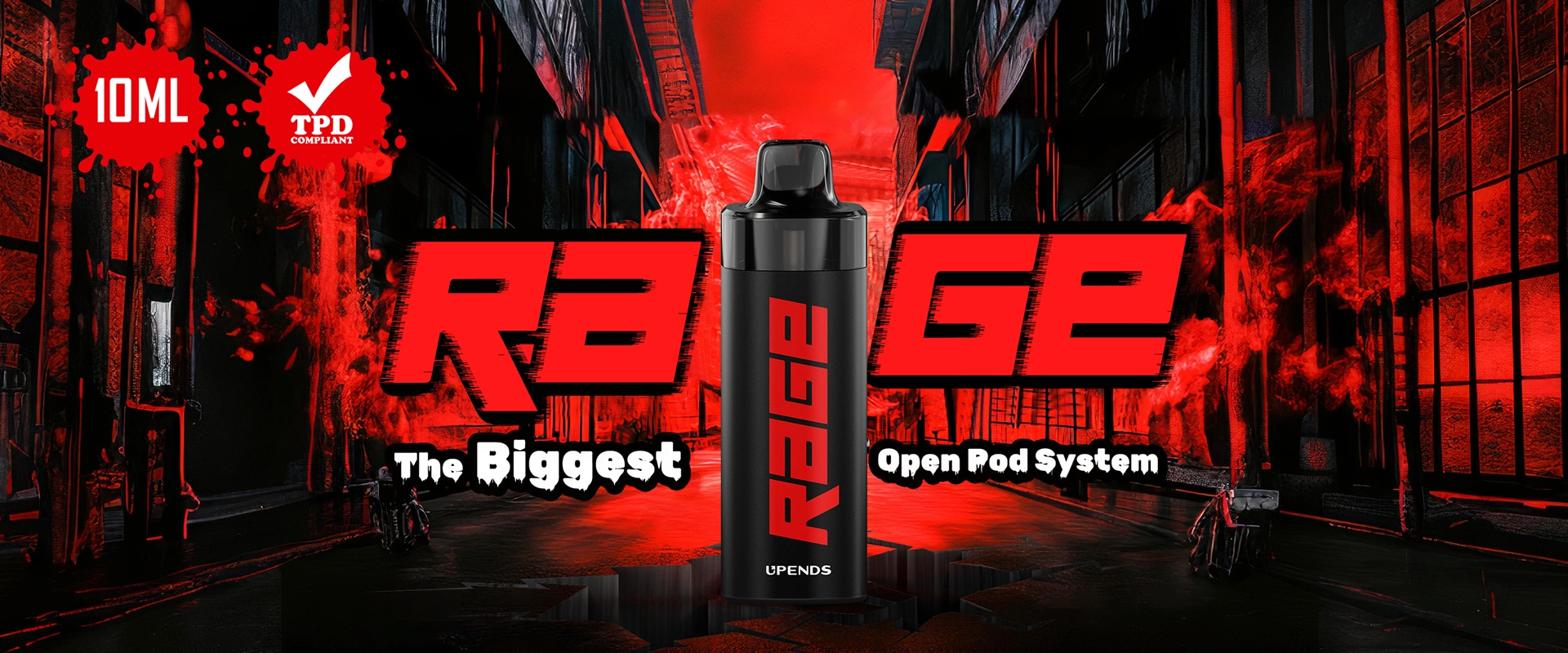 Upends Rage – 10ml TPD-conform, grootste Open Pod System