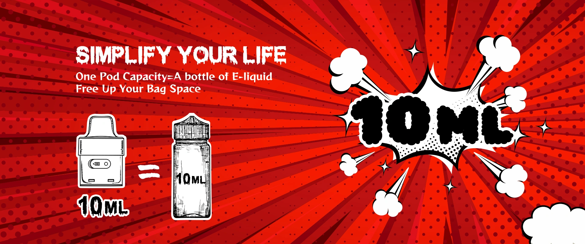 Een Pod = 1 fles e-liquid, eenvoudig, ruimtebesparend