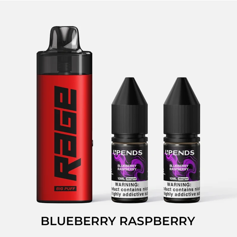 UPENDS RAGE – incl. 2× 10ml E-liquid (20mg), Blueberry Raspberry – Rood